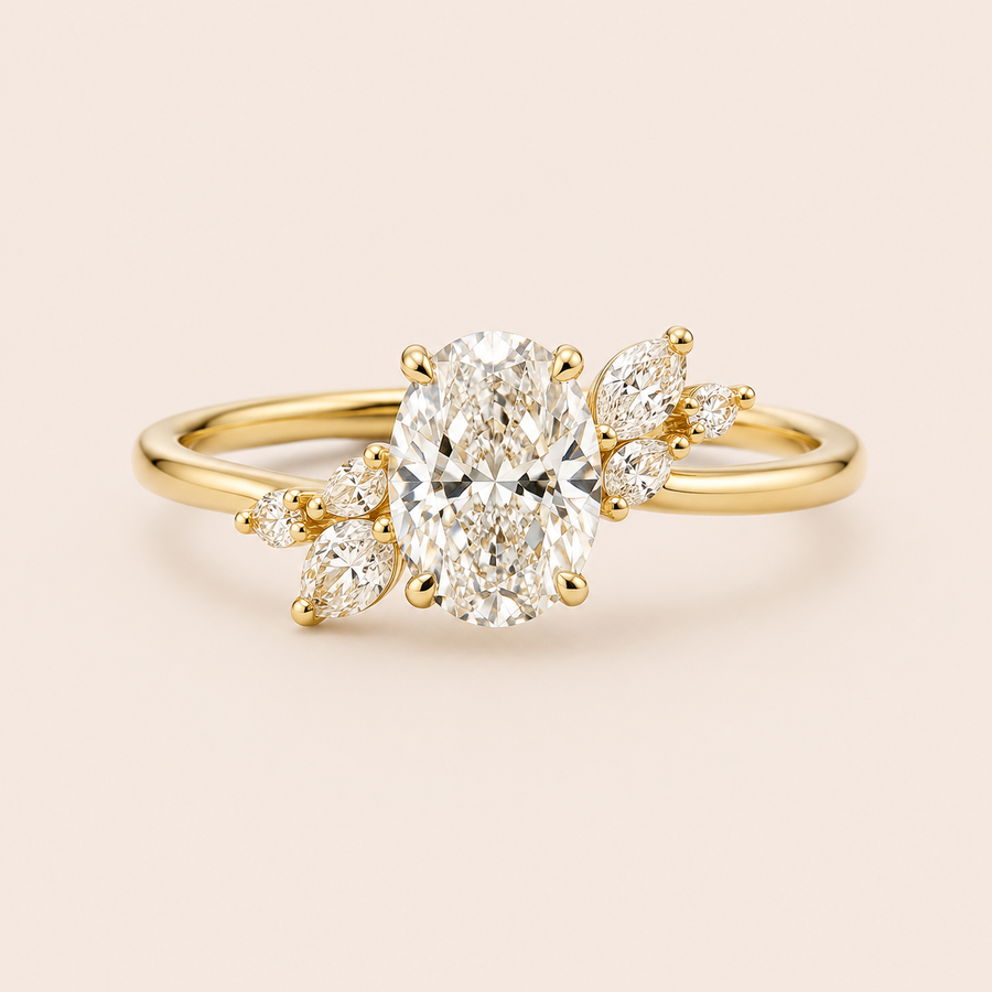 Crown Oval — Anel Coroa Oval com Zircónia