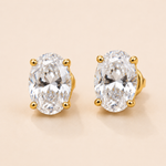 Oval Luxe — Brincos de Zircónia Oval em Prata 925