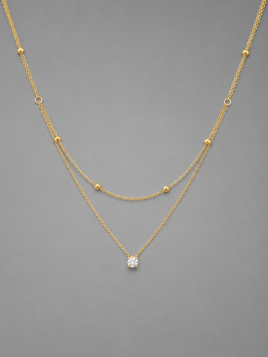 Colar em Camadas — Pendente Sofisticado em Ouro
