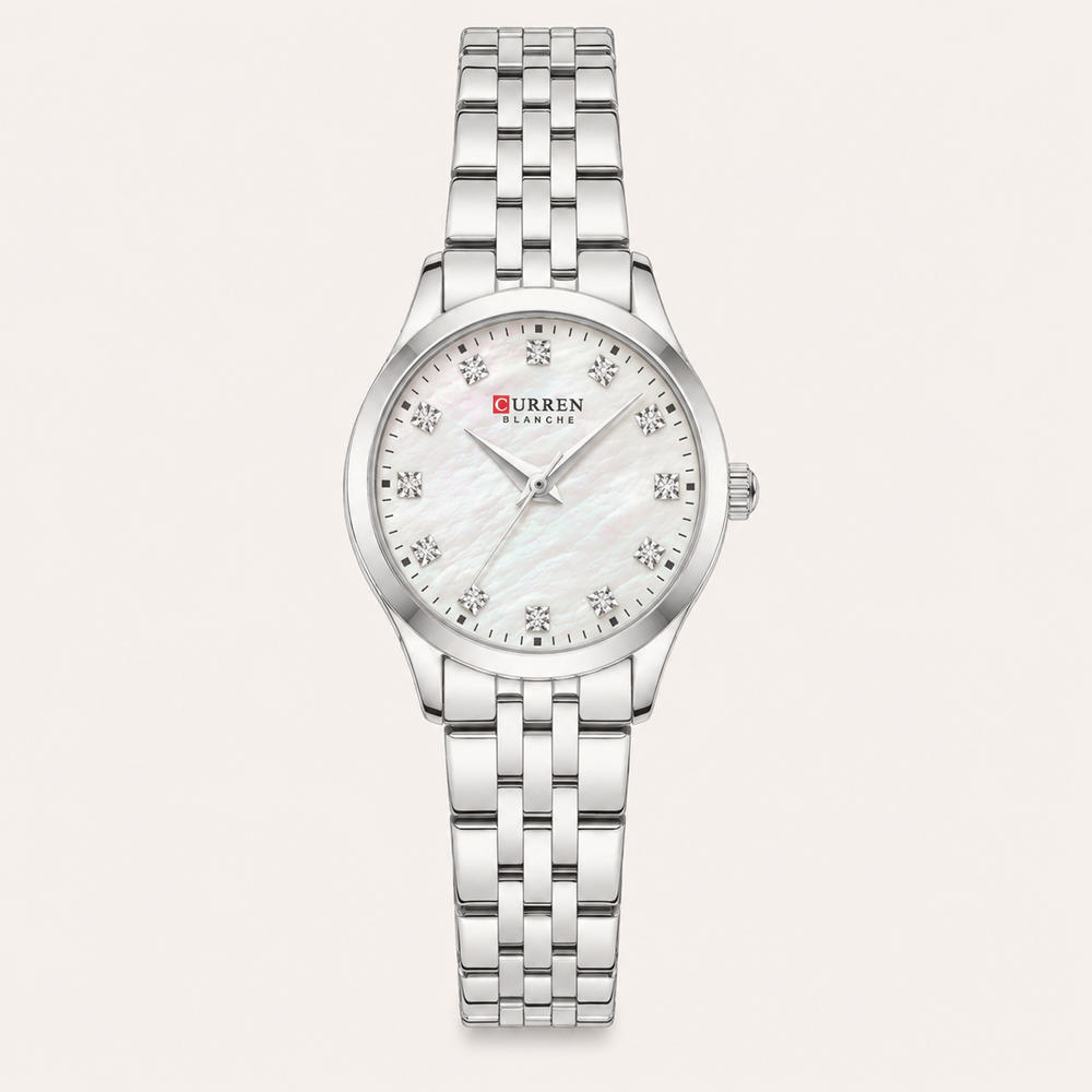 Strass Shell — Relógio Ultra-Fino com Brilhantes