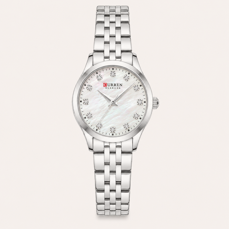 Strass Shell — Relógio Ultra-Fino com Brilhantes