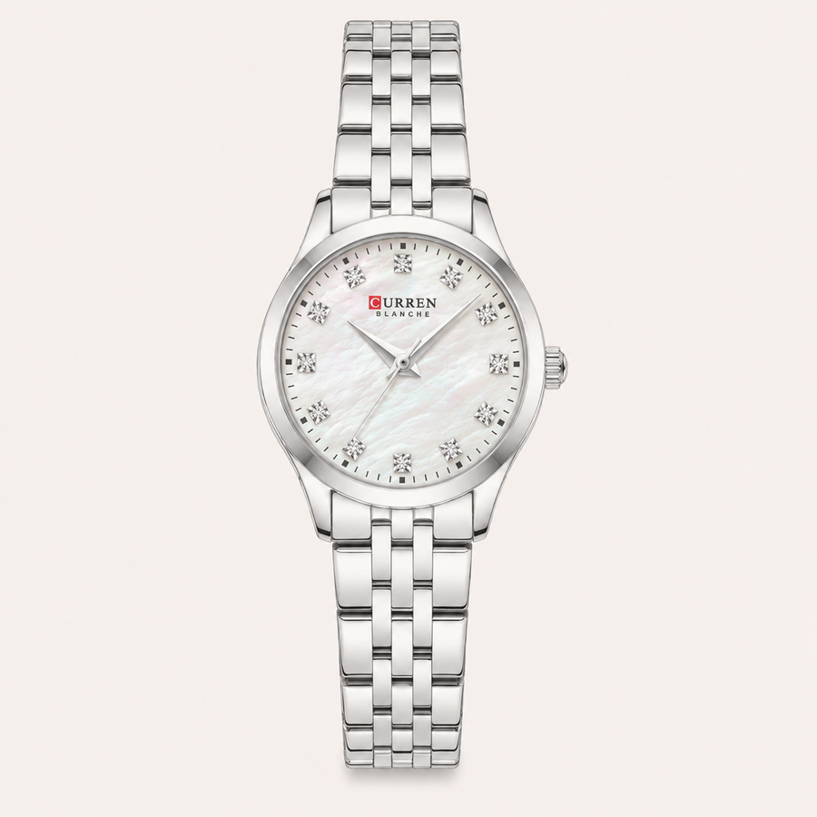 Strass Shell — Relógio Ultra-Fino com Brilhantes