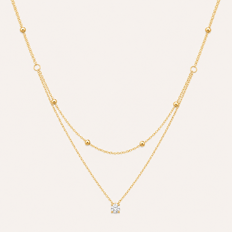 Duet Luxe — Dupla Camada com Pendente Dourado