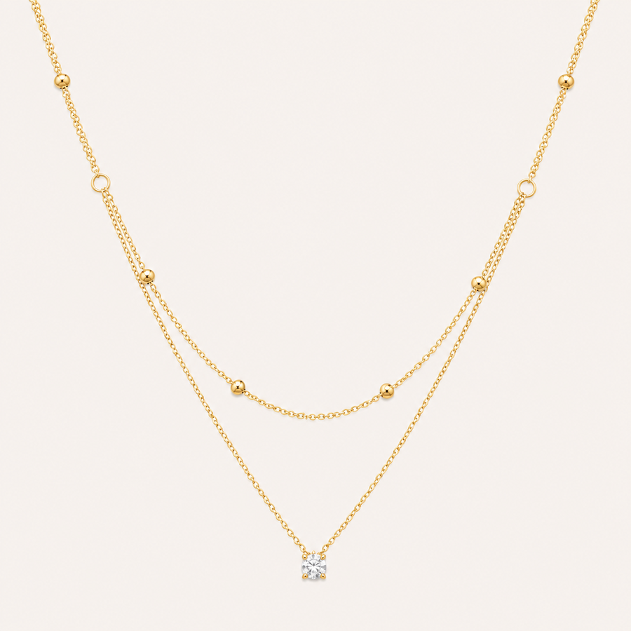 Duet Luxe — Dupla Camada com Pendente Dourado