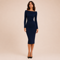 Chic Sheath — Vestido Midi Elegante de Cintura Alta