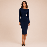 Chic Sheath — Vestido Midi Elegante de Cintura Alta